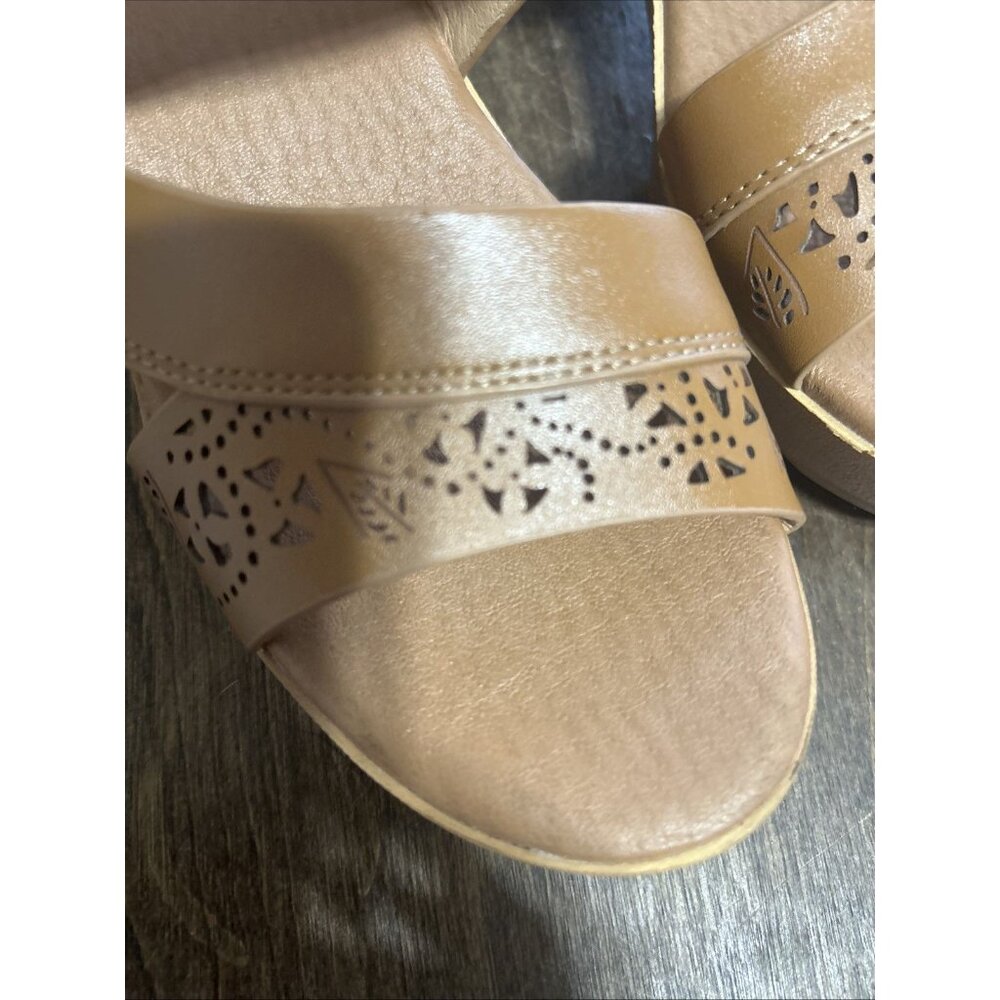 Brown Heels Slide Slip-on Sandals Women's 6.5 - Picture 2 of 12